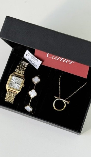 طقم ساعات - Cartier الأكثر طلبًا / شامل السنسال والاسوارة