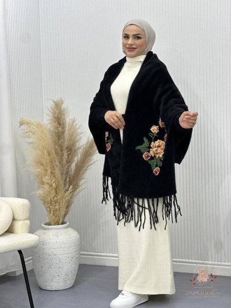 شال كتف مع ورد