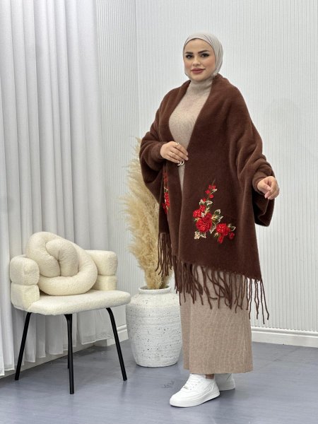 شال شتوي مع ورده جورية مميز